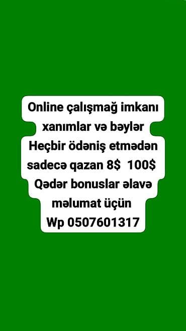 villada iş: Online işləmə imkanı – xanımlar və bəylər üçün. - Heç bir ödəniş — 1