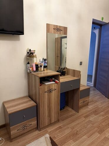 mətbəxt stol: Yataq otağı dəsti və aksesuarları - Geniş qapılı paltar şkafı: təbii — 2