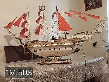 2107 modeli: Böyük dekorativ yelkənli gəmi maketi - Təxminən 1.30–1.50 m uzunluqda — 3