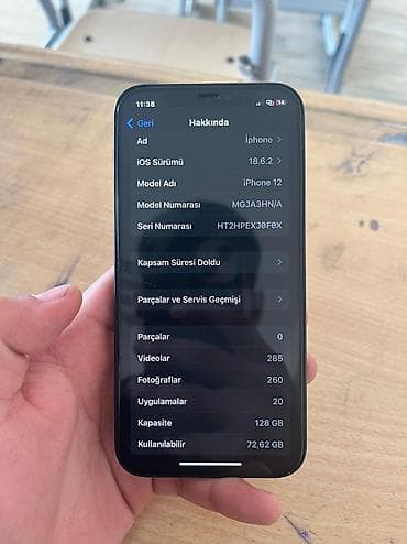 iphone 12 teze: IPhone 12, 128 GB, Black Titanium, Zəmanət, Face ID — 4
