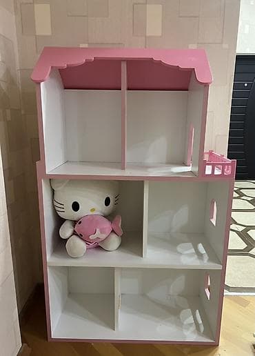 Uşaq otağı üçün taxta oyuncaqlar rafi/dollhouse tipli rəf. -