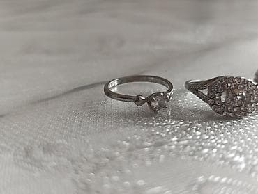 boş qutu: Gümüş tonlarda qadın üzük dəsti – 3 ədəd - Üzük 1: Zərif, incə — 4