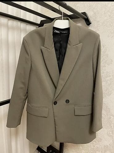 pencek turkce: ZARA qadın blezeri - Rəng: zeytun-boz (khaki tonunda) - Model: ikili — 2