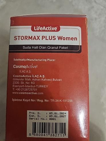 LifeActive STORMAX PLUS Women – suda həll olan qranul paket 35 ədədi — 2