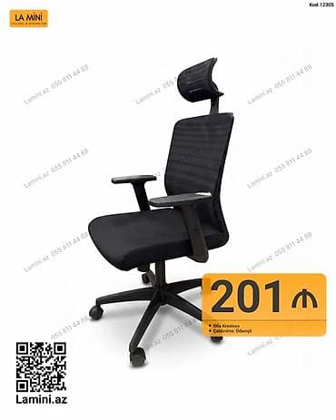 Məhsul: Ofis kreslosu (Kod: 12305) - Rəng: Qara - Ergonomik dizayn lalafo.az -da Məhsul: Ofis kreslosu (Kod: 12305) - Rəng: Qara - Ergonomik dizayn