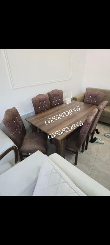 Bitkilər: Qonaq otağı üçün, Yeni, Açılmayan, Dördbucaq masa, 6 stul — 8