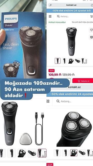 epson 660 printer: PHILIPS Shaver 1000 Series – elektrik ülgüc - 3 döner kəsici başlıq — 4