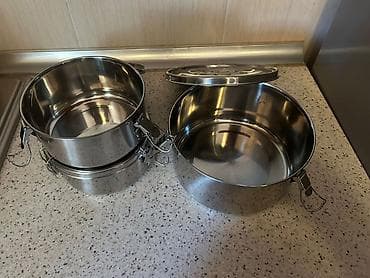 iphono 3: Paslanmayan poladdan hazırlanmış 3 ədəd yemək qabı dəsti — 3