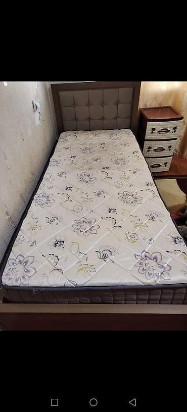 acilib baglanan yataq: Təknəfərlik çarpayı, Bazalı, Matras ilə, Siyirməsiz — 3