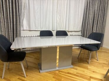 Masa və oturacaq dəstləri: Qonaq otağı üçün, Açılmayan, Dördbucaq masa, 4 stul — 3