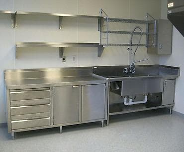 Soyuducu avadanlığı: Paslanmayan poladdan peşəkar mətbəx mebelləri və iş masaları Məhsulun — 5