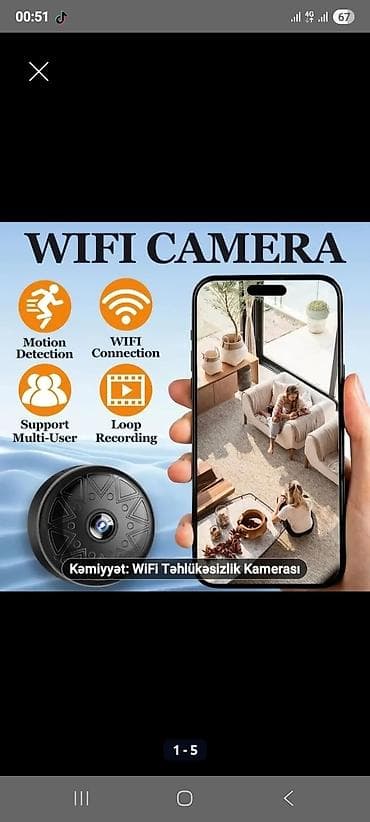 1155 plata: WiFi Təhlükəsizlik Kamerası - Simsiz WiFi bağlantısı: Telefon və — 1