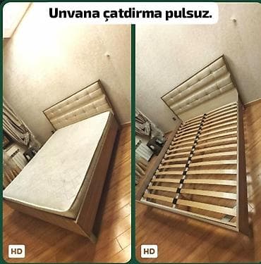 Taxt – ölçü: 2 x 160 - Başlıq hissəsi: yumşaq ortopedik süngərlə