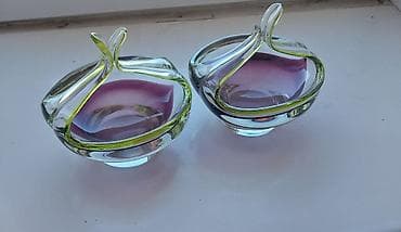 Şüşə dekorativ qablar – 2 ədəd dəst - Material: qalın, keyfiyyətli