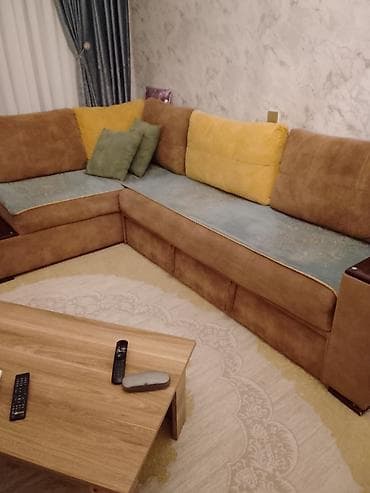 Künc divan dəsti - L‑şəkilli, geniş oturacaqlı künc divan - Material