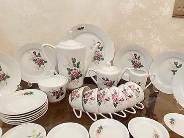 antik service: Çay dəsti, rəng - Qızılı, Farfor, 6 nəfərlik — 2