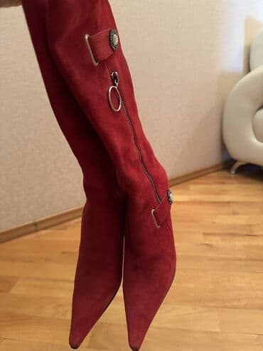 nabuk sapaskiler: Çəkmə, Ölçü: 37, rəng - Qırmızı, Yeni — 2