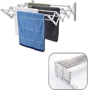 divar saatı: Divar tipli teleskopik paltar asılqanı/qarmaqlı quruducu Dəmir — 6