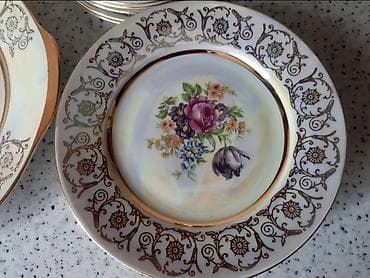 first class cay: Çay dəsti, rəng - Qızılı, Farfor, 6 nəfərlik — 3