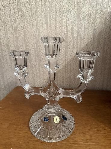 Kristal üçşamlı şamdan, Tom Bohema - Material: qalın, şəffaf kəsmə