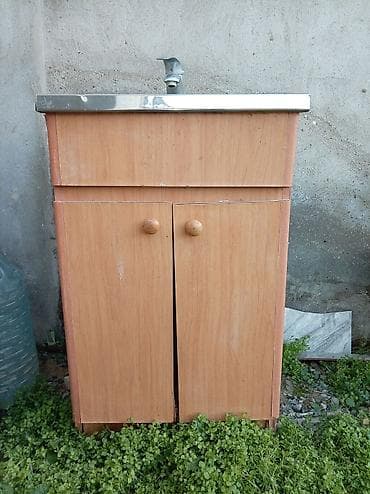 Mətbəx üçün lavabo dolabı – paslanmayan polad qab və kranlı - Üst