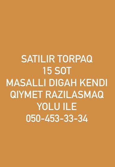 2 комнатные квартиры в говсанах: SATILIR TORPAQ 15 sot Masalli digah kendinde Real aliciya endirim — 1
