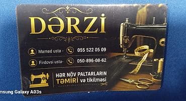 Пошив и ремонт одежды: Dərzi xidməti - Hər növ paltarların təmiri və tikilməsi - Ölçüyə — 1