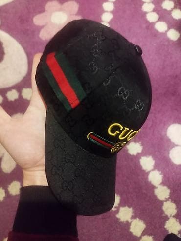 mona pancevo: Gucci loqolu qara beysbol papağı - Material: 100% pambıq (etiketdə — 2
