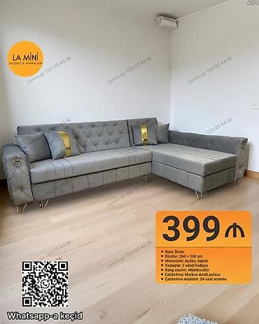 divan ustu parcalar: Künc divan, Açılan, Bazalı, Parça, Şəhərdaxili pulsuz çatdırılma — 1