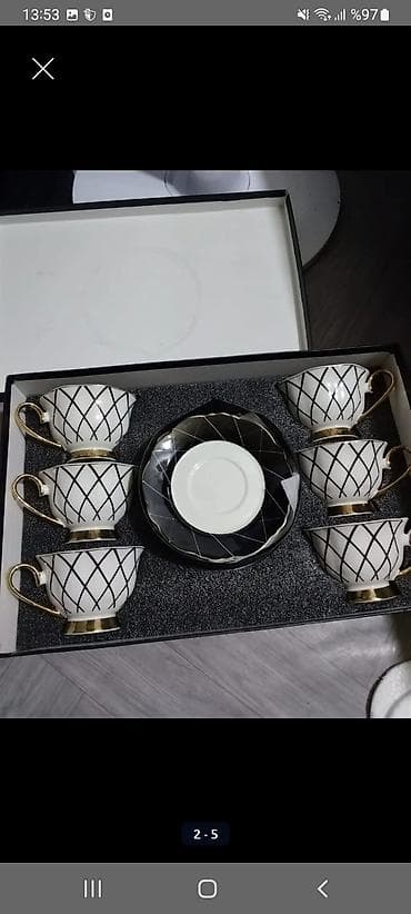 g plus coffee: Qəhvə dəsti, rəng - Qızılı, Farfor, 6 nəfərlik — 3