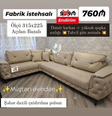 Masa və oturacaq dəstləri: Künc divan, Yeni