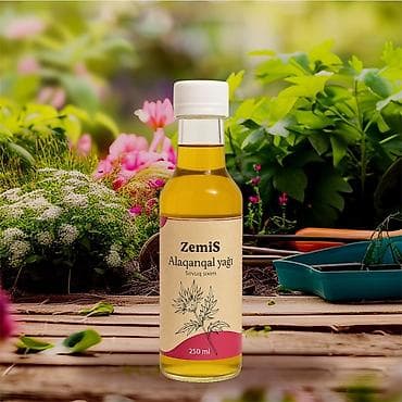 hilba bitkisi nedir: ZemiS Alaqanqal yağı – soyuq sıxım, 250 ml. - Tərkib: 100% alaqanqal — 1