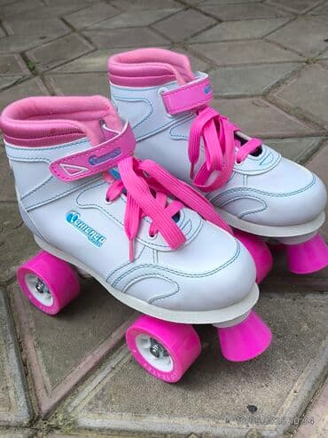 детские коньки: Ağ və çəhrayı rənglərdə, dörd təkərli "Chicago Skates" markalı — 3