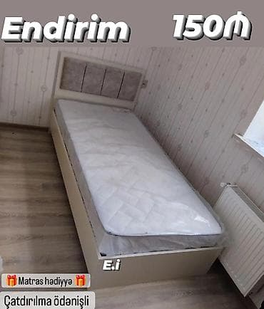 matrazlar: Tek nəfərlik çarpayı – endirimli 150₼ - Düzbucaqlı, yığcam dizayn; — 1