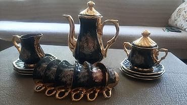 kofe dəsti: Qəhvə dəsti, rəng - Qızılı, Farfor — 1