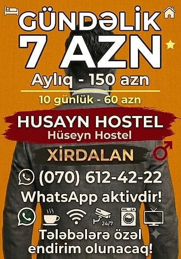 otel gece smeni: HUSAYN HOSTEL KHIRDALAN /HOSTEL/GÜNDƏLİK EV/AYLIQ EV/KİRAYƏ EV Ailəyə — 1