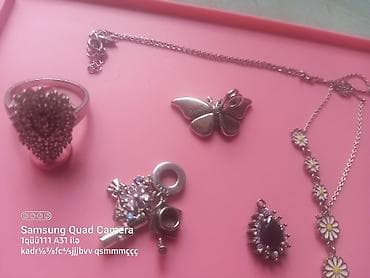 sirqa modelleri: Dəstə daxildir: Üzük, Sırğa, Kulon, Gümüş, 925 Əyar — 3