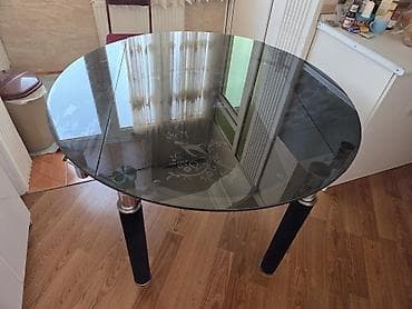 acilan stollar: Qonaq masası, Açılan, Şüşə, Yumru masa — 3