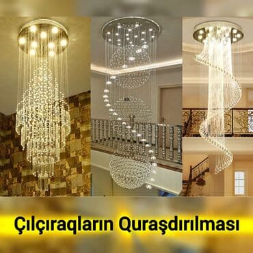 Другие стройуслуги: Evin elektrik xəttlərinin çəkilməsi Çılçıraqların quraşdırılması — 3