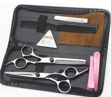 ps salon: Dəri çantası ilə Professional saç kəsim qayçı seti. Info:6 inç və 17 — 2