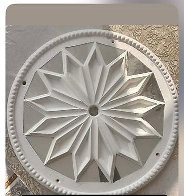 Dekorativ tavan rozeti – dairəvi formalı, 3D relyefli ulduz naxışlı