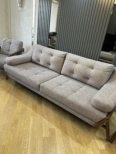 İşlənmiş, Divan, 2 kreslo, Bazasız, Açılan — 1