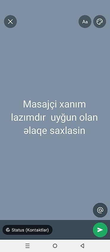 santexnik vakansiya: Masajist, Qadın, 1 ildən az təcrübə — 1