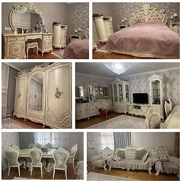 Klassik üslubda tam mebel dəsti - Yataq otağı: başlığı kapitonajlı