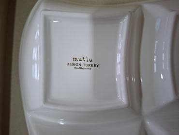 turk samovari: Yeni farfor menajnitsa (bölməli boşqab) Mutlu (Türkiyə) Türkiyənin — 5