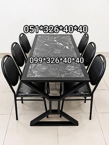 komputer stul: Mətbəx üçün, Yeni, Açılmayan, Dördbucaq masa, 4 stul — 7