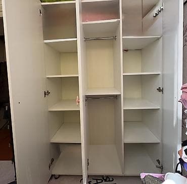 qapi agzi mebel: 3 qapılı, Ağ, Digər material, Açılan, Düz dolab — 2