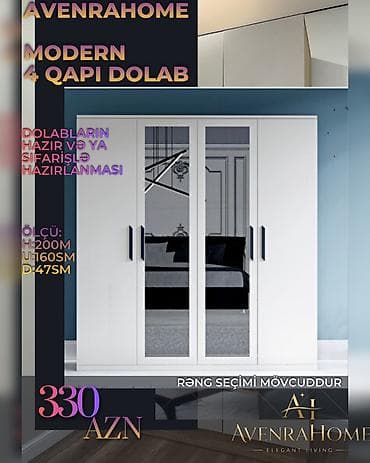 plastik dolab: Yeni, 3 qapılı, Güzgülü, Digər rəng, Digər material, Açılan, Düz dolab — 4