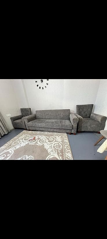 İşlənmiş, Divan, 2 kreslo, Bazalı, Açılan