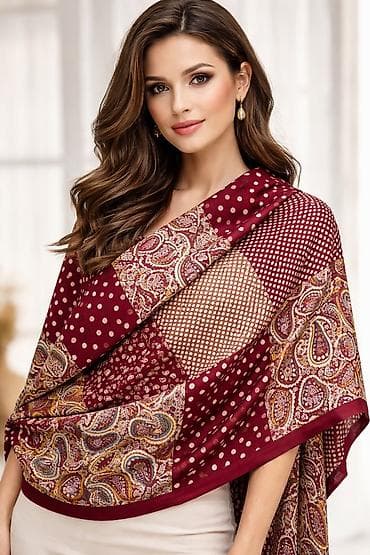 Şərf buta naxışları ilə, Bordo rəngli şal – paisley və xallı — 1